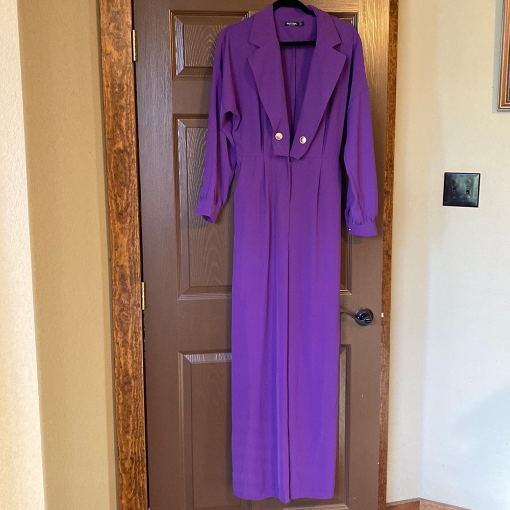 Purple pant jump suit size 8